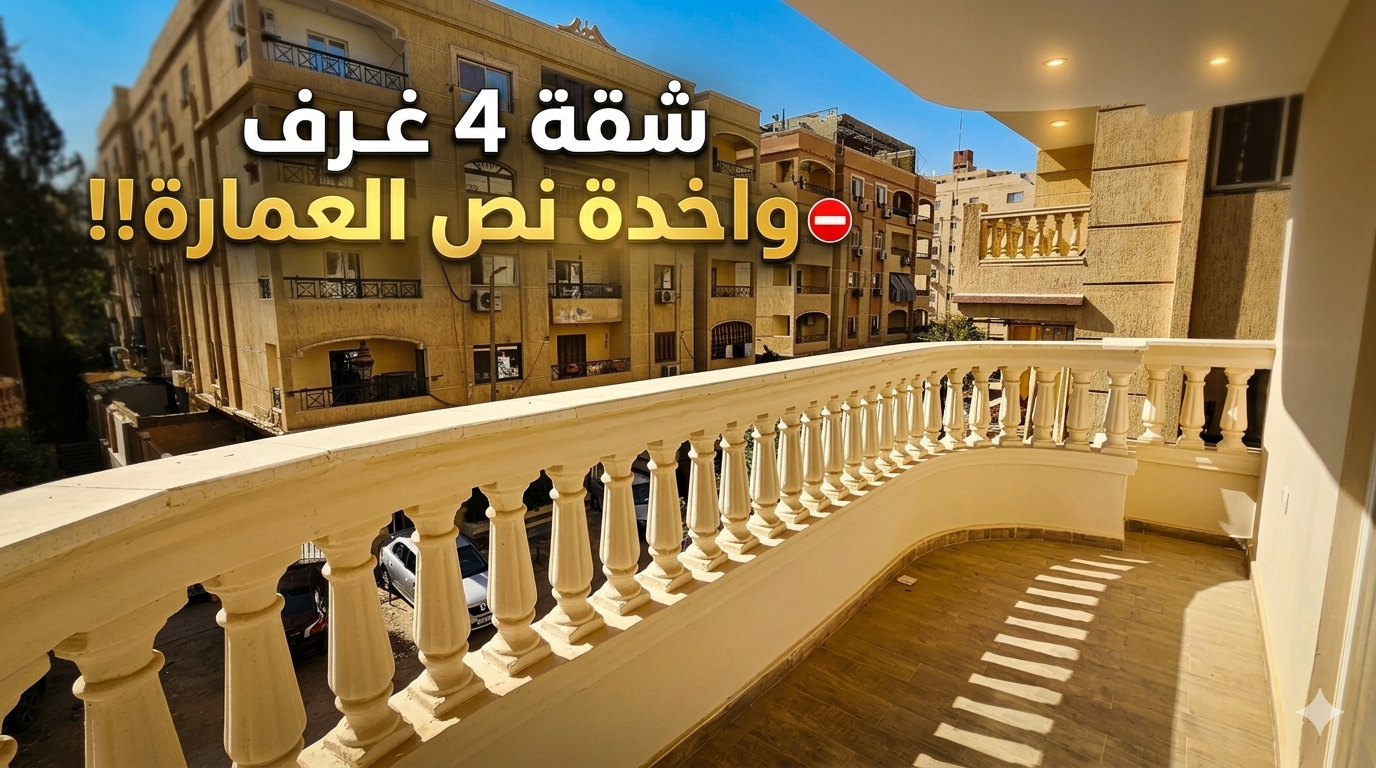 1000980604 شقة للبيع بحدائق الاهرام 4غرف و2بلكونة